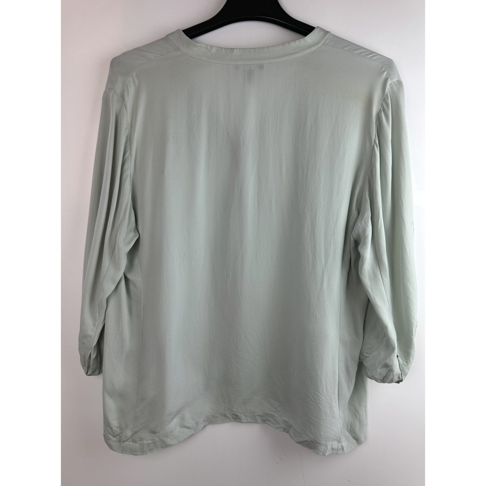 Eileen Fisher 100% Silk Button Front Blouse Size XL Minimalist Luxe Top *Flawed - Picture 3 of 16
